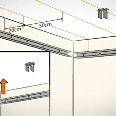 Montage von Rigips-Deckenprofilen: Abstand Lattung Rigips Decke 20cm und 50cm, mit Halterungen und Schrauber.