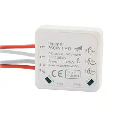 Kompakter Dimmschalter für LED, Halogen und Glühlampen. Einfach dimmschalter einbauen für individuelle Lichtstimmung.