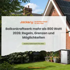 Balkonkraftwerk über 800 Watt Grenze: Regeln, Möglichkeiten 2026. Jackery SolarVault 3 Pro Max.