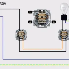 Schaltplan für eine Wechselschaltung: Zwei Schalter steuern eine Lampe. So funktioniert, was ist ein wechselschalter.