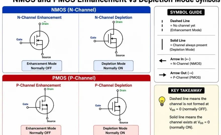 MOSFET-Schaltzeichen richtig lesen - NMOS, PMOS und Body-Diode