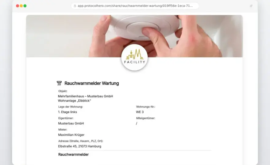 Rauchmelder-Wartungsprotokoll richtig führen