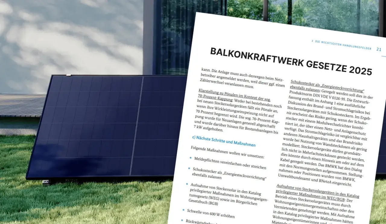 Balkonkraftwerk anmelden: Text erklärt, warum eine Anmeldung beim Netzbetreiber nötig ist, um einen Zählerwechsel zu veranlassen.